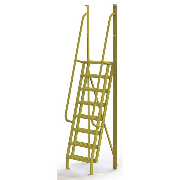 Tri-Arc 122 in Ladder, Steel, 8 Steps, Yellow Powder Coated Finish, 1,000 lb Load Capacity UCL7508242