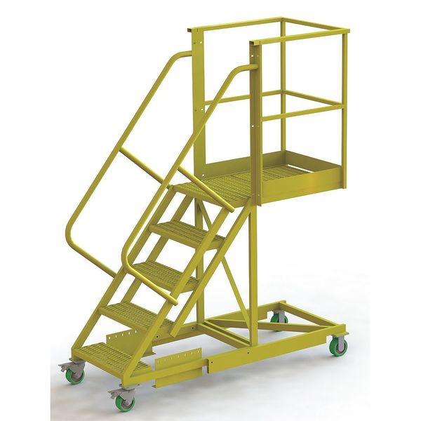 Tri-Arc 92 in H Steel Cantilever Rolling Ladder, 5 Steps, 300 lb Load Capacity UCS500530246
