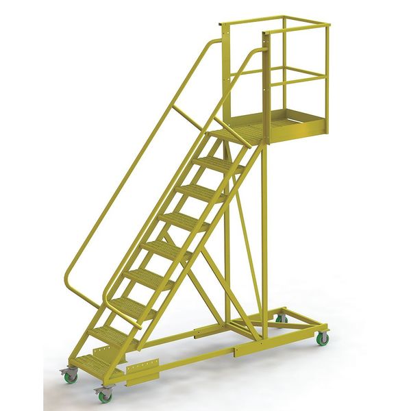 Tri-Arc 132 in H Steel Cantilever Rolling Ladder, 9 Steps UCS500930246