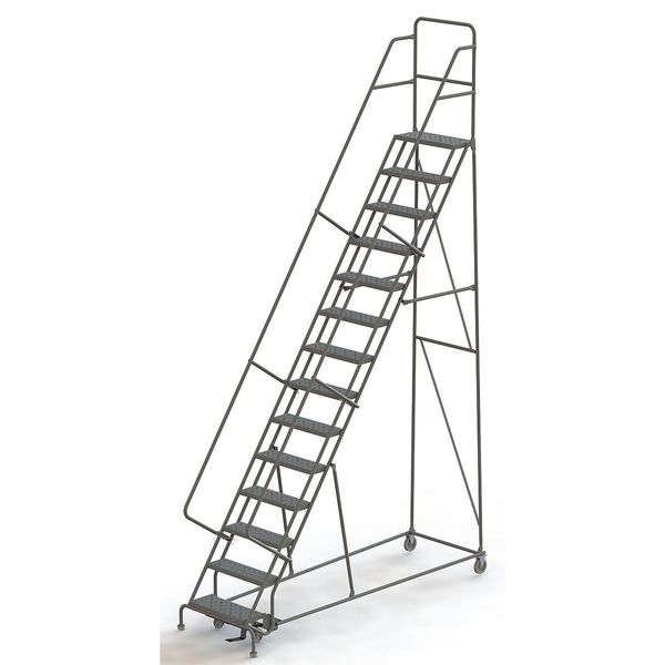 Tri-Arc 176 in H Steel Rolling Ladder, 14 Steps, 450 lb Load Capacity KDSR114242