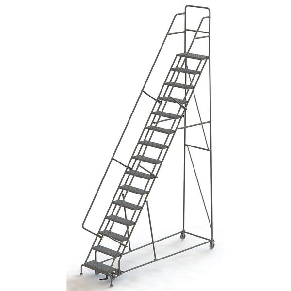 Tri-Arc 186 in H Steel Rolling Ladder, 15 Steps, 450 lb Load Capacity KDSR115242