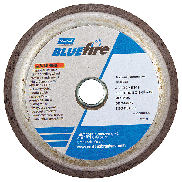 Norton Abrasives Flaring Cup Wheel, Type 11, Face Dia. 4 In 66253146917