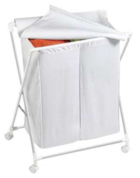 Honey-Can-Do Folding Hamper wRemovable Bag, 2-Comp HMP-01386