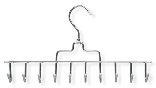 Honey-Can-Do Tie/Belt Hanger, Chrome/White, Metal/Vinyl HNG-01311