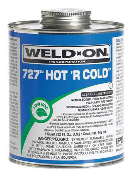Weld-On PVC Hot 'R Cold Clear Medium Bodied Quart 13982