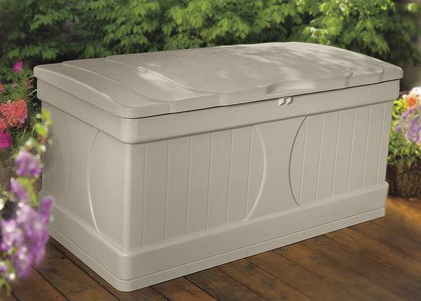 Suncast 99 gal Resin Deck Box, Light Taupe DB9000