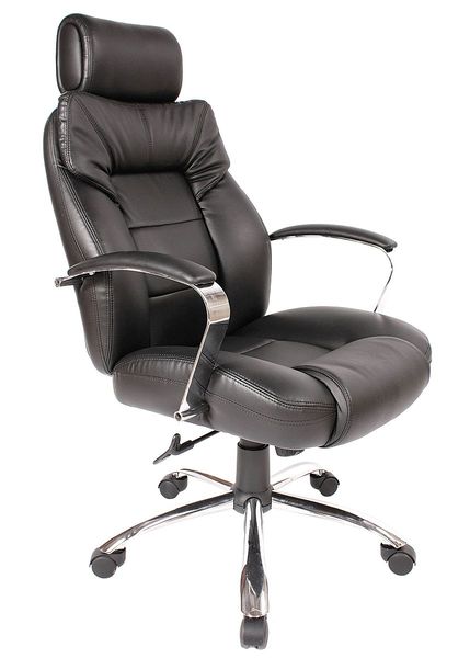 Comfort Products Leather Big and Tall Chair, 23", Fixed Arms, Black 60-5800T