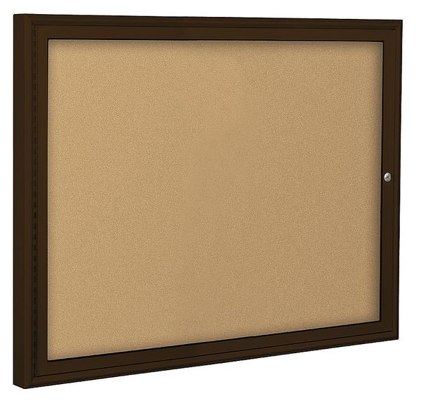 Mooreco Enclosed Bulletin Board, Coffee, 1 Door 94PCU-I