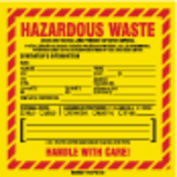 Brady California Hazardous Waste Label, PK100 121152