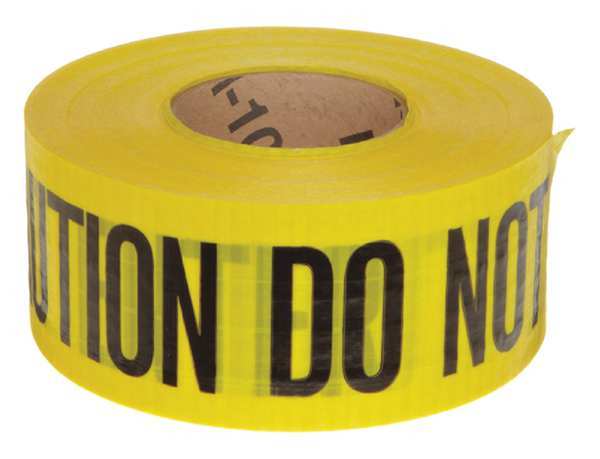 Brady Barricade Tape, Yellow/Black, 500ft x 3 In 91102