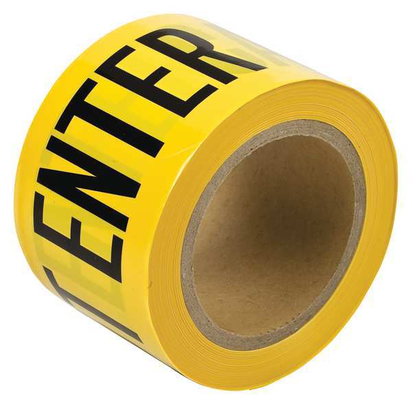 Zoro Select Barricade Tape, Yellow/Black, 200ft x 3 In 91224