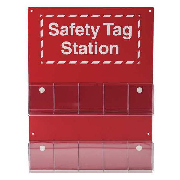 Brady Saf Tag Sta, 2-1/4 x 16-1/2 In, Wht/R 81773