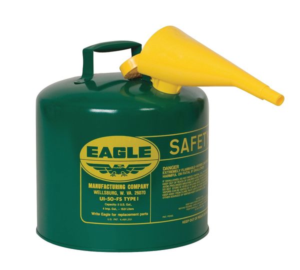 Eagle Mfg 5 gal Green Galvanized Steel Type I Safety Can Oil UI50FSG