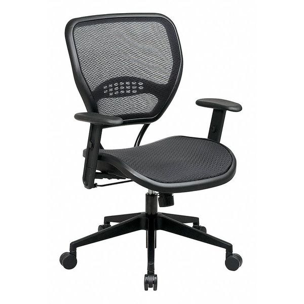 Office Star Task Chair, Mesh, 18" to 22-1/4" Height, Adjustable Arms, Black 5560