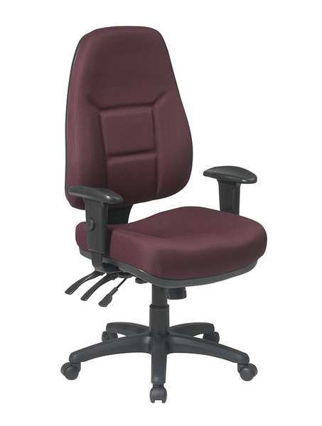 Office Star Desk Chair, Fabric, Burgundy, 18-21"Seat Ht 2907-227