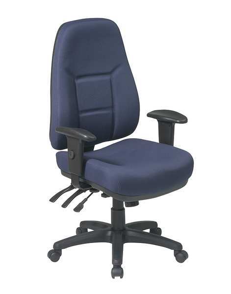 Office Star Desk Chair, Fabric, Navy, 18-21" Seat Ht 2907-225