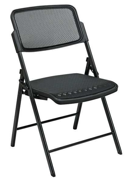 Office Star Folding Chair, Black, PK2 81308