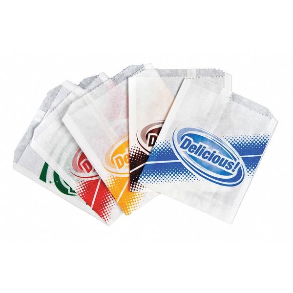 Value Brand Red Grease Proof Sandwich Bags, 6 x 3/4 x 6 1/2", PK1000 E-7044