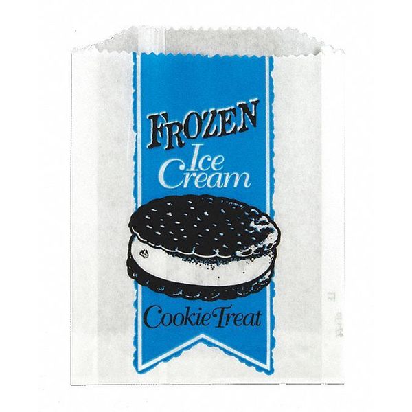 Value Brand Ice Cream Cookie Bags, 4 3/4 x 3/4 x 5 3/4", PK 2000 E-7115