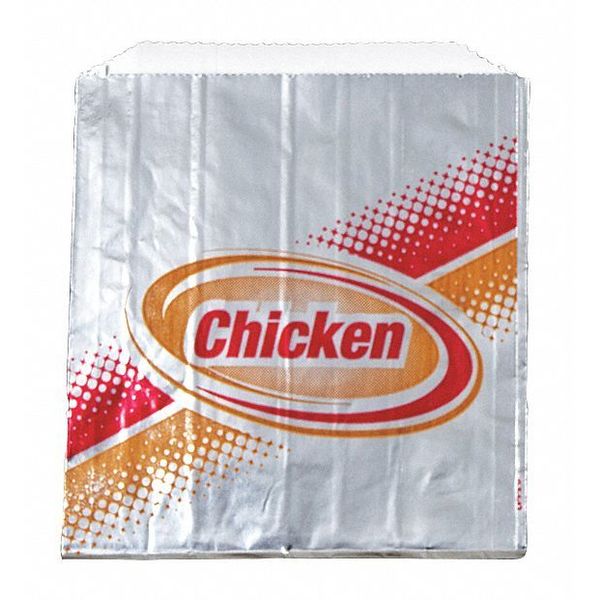 Value Brand Foil Printed Chicken Bags, 6 x 3/4 x 6 1/2", PK1000 E-7141