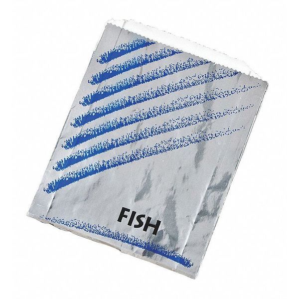 Value Brand Foil Printed Fish Bags, 6 x 2 x 8, PK 1000 E-7149