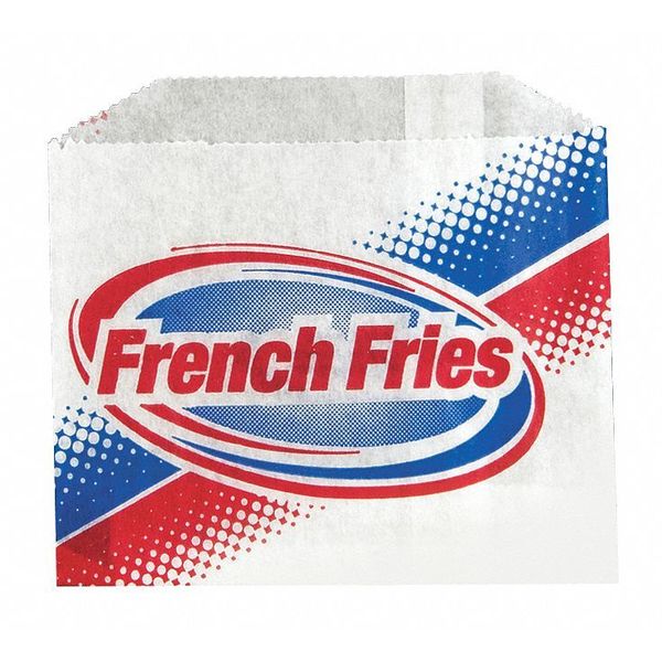 Value Brand Printed French Fry Bags, 4 7/8 x 4", PK2000 E-7174