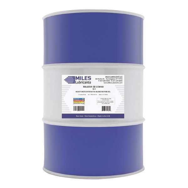 Miles Lubricants SB Motor Oil, 15W-40, Synthetic, Heavy Duty, 55 Gal. MSF200101