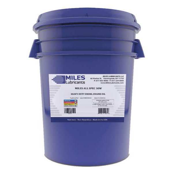 Miles Lubricants Heavy Duty Diesel Engine Oil, 30W, 5 Gal., Pail M00200403