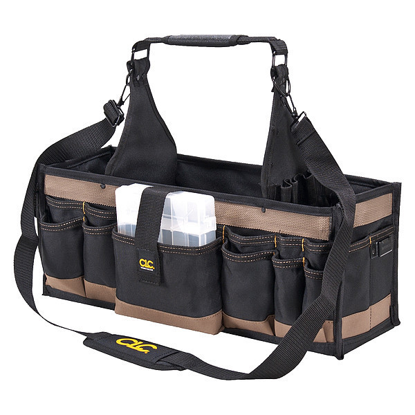 Clc Work Gear Bag/Tote, Tool Tote, Black, Polyester, 42 Pockets 1530