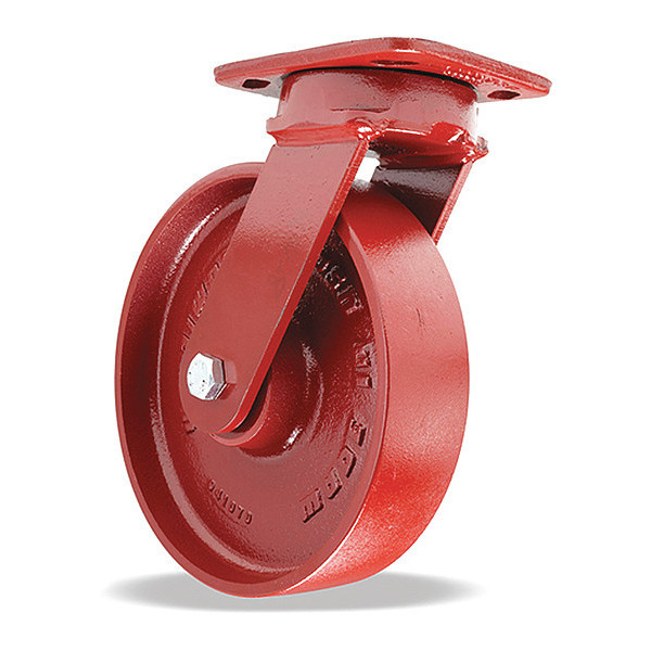 Hamilton Kingpinless Swivel Caster, 8" x 2" Cast Iron Metal Wheel, 1/2" Sealed Precision Ball Bearings S-ZFWH-8MB