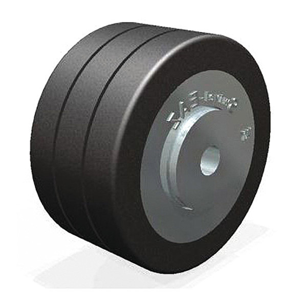 Hamilton Swivel-EAZ Triple Wheel Black 75D Flat Tread on Aluminum Core 6" Diameter x 3" W x 3 1/2" Hub L W-630-SWF-3/4