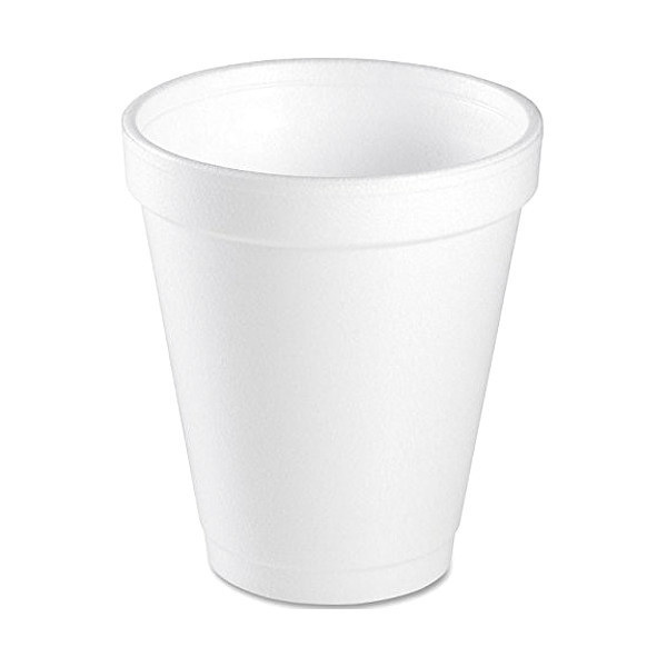 Dart Disposable Hot cup 6 oz. White, Foam, Pk1000 6J6