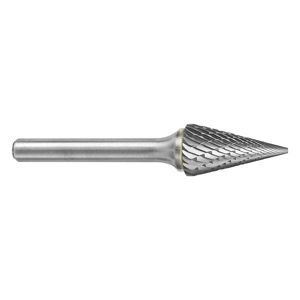 Sgspro Carbide Bur, Cone, 1/4in, Length Cut 3/4in 15528