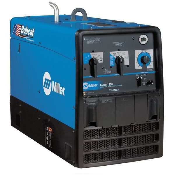 Miller Electric Engine Driven Welder, Bobcat 250 Series, Electric Start, 23, Gas, 11,000W Peak 907500001