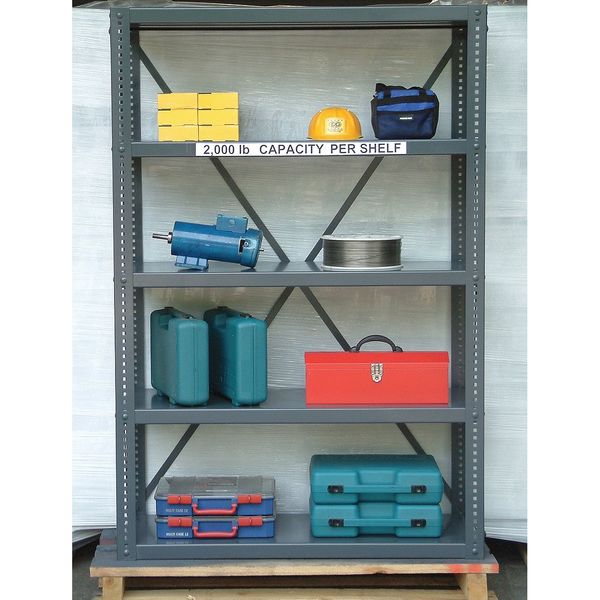 Strong Hold Metal Shelving Unit, 18"D x 48"W x 72"H, 5 Shelves, Steel 1848-72