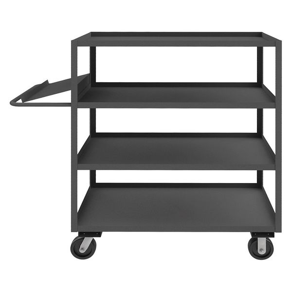 Zoro Select Order-Picking Utility Cart with Lipped Metal Shelves, Steel, Flat, 4 Shelves, 3,000 lb OPC-243660-4-6PH-95
