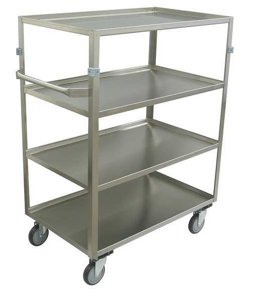 Jamco Supply Cart, 20 ga. Stainless Steel, 4 Shelves, 600 lb ZX236U503