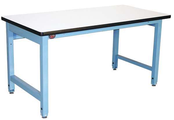 Pro-Line Bolted Workbenches, Laminate, 60" W, 30" to 36" Height, 5000 lb., Straight HD6030P/L14/HDLE