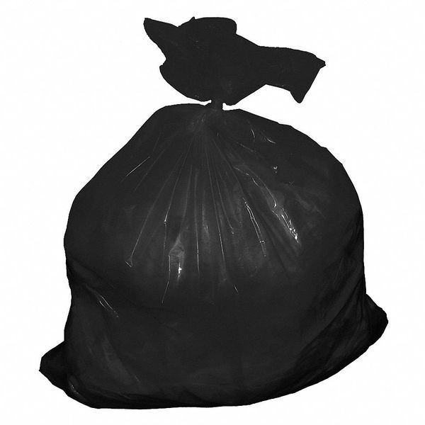 Tough Guy 45 Gal Recycled Material Trash Bags, 39 in x 46 in, Super Heavy-Duty, 4.0 mil, Flat, 75 Pack 52WX87