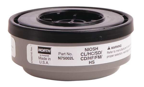 Honeywell North Cartridge, Threaded, CL, HC, SD, HF, HS, CD, White, 1 PR, NIOSH N75002L
