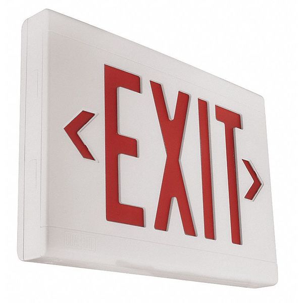 Dual-Lite Exit Sign, 3.8W, Red, 1 or 2, 5 yr. Wrnty LXURWE