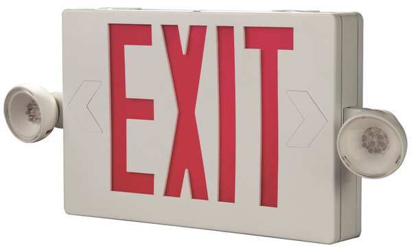 Cooper Lighting Exit Sign w/Emergency Lights, 2.3W, Red APCH7R
