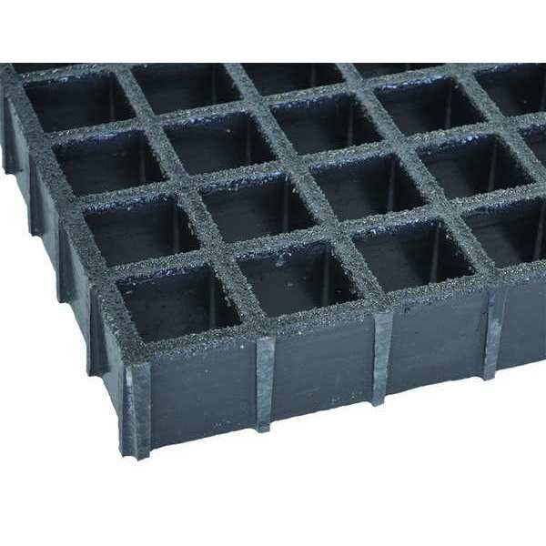 Fibergrate Molded Grating, 60 in Span, Grit-Top Surface, Corvex Resin, Dark Gray 878862