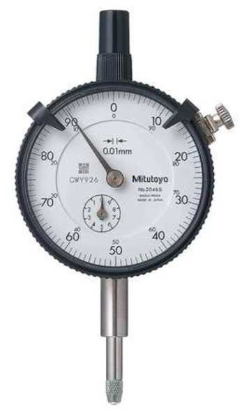 Mitutoyo Dial Indicator, 0 to 10mm, 0-100 2046A-11