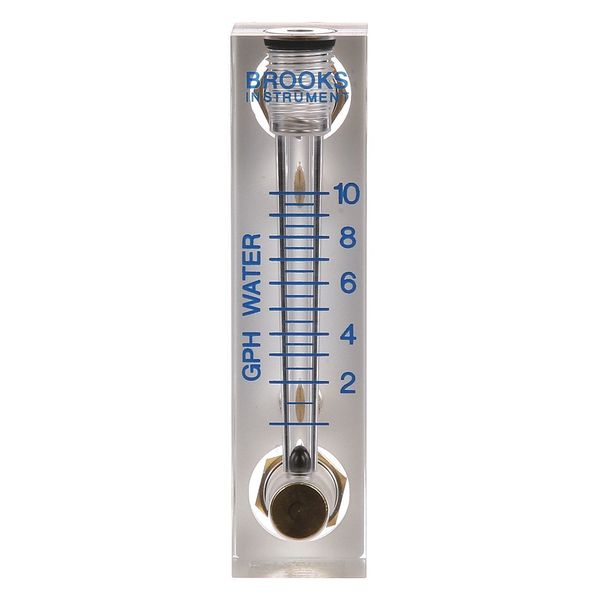 Brooks Flowmeter, Water, 1 to 10 GPH, Buna-n Seal 2510A2L20BNBN