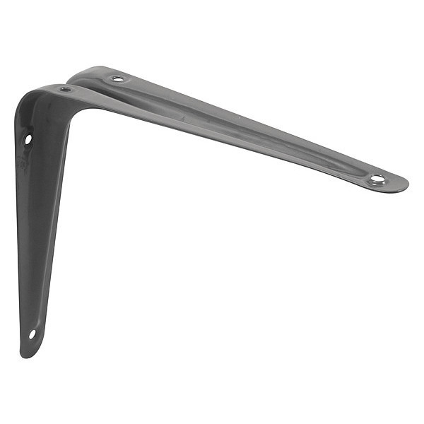 Primeline Tools Shelf Brackets, 5 in. x 6 in., Stamped Steel, Gray Enamel Finish (2 Pack) MP11411