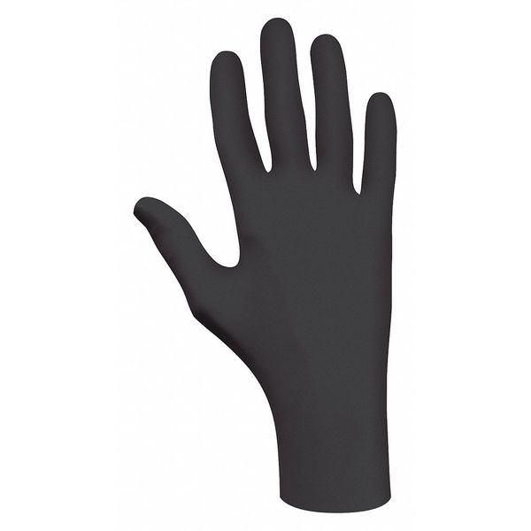 Showa 6112PF, Biodegradable Disposable Gloves, 3.9 mil Palm, Nitrile, Powder-Free, XL, 100 PK, Black 6112PFXL