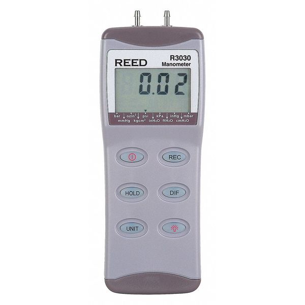 Reed Instruments Digital Manometer, Gauge / Differential, 30psi R3030