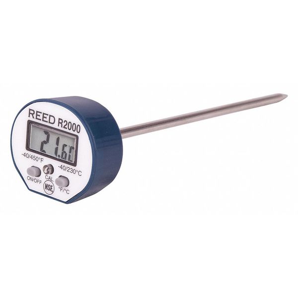 Reed Instruments 4-3/4" Stem Digital Pocket Thermometer, -40 Degrees to 450 Degrees F R2000