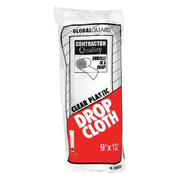 Premier Drop Cloth, Clear, Plastic, 9x12 ft., PK24 697